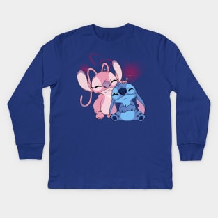 Cute Stitch & Angel Kids Long Sleeve T-Shirt